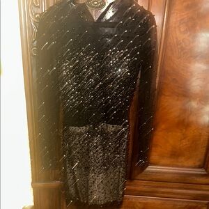 Black Sequin Long Sleeve Dress